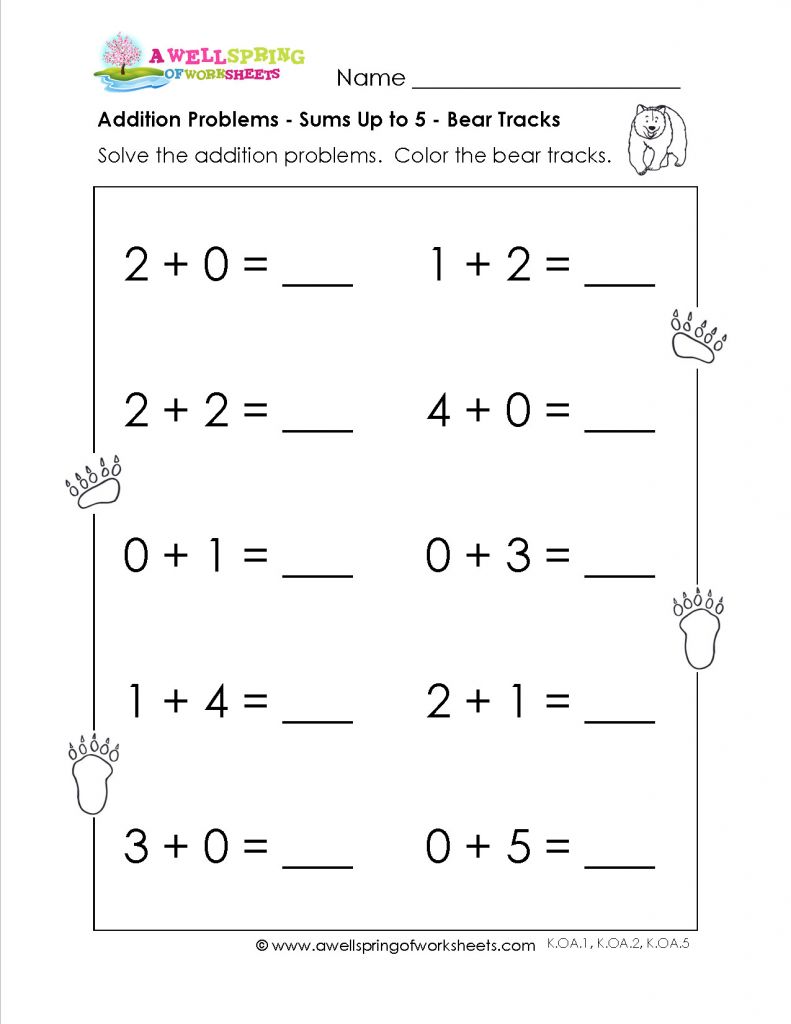 4 Free Math Worksheets First Grade 1 Addition Pictures Objects