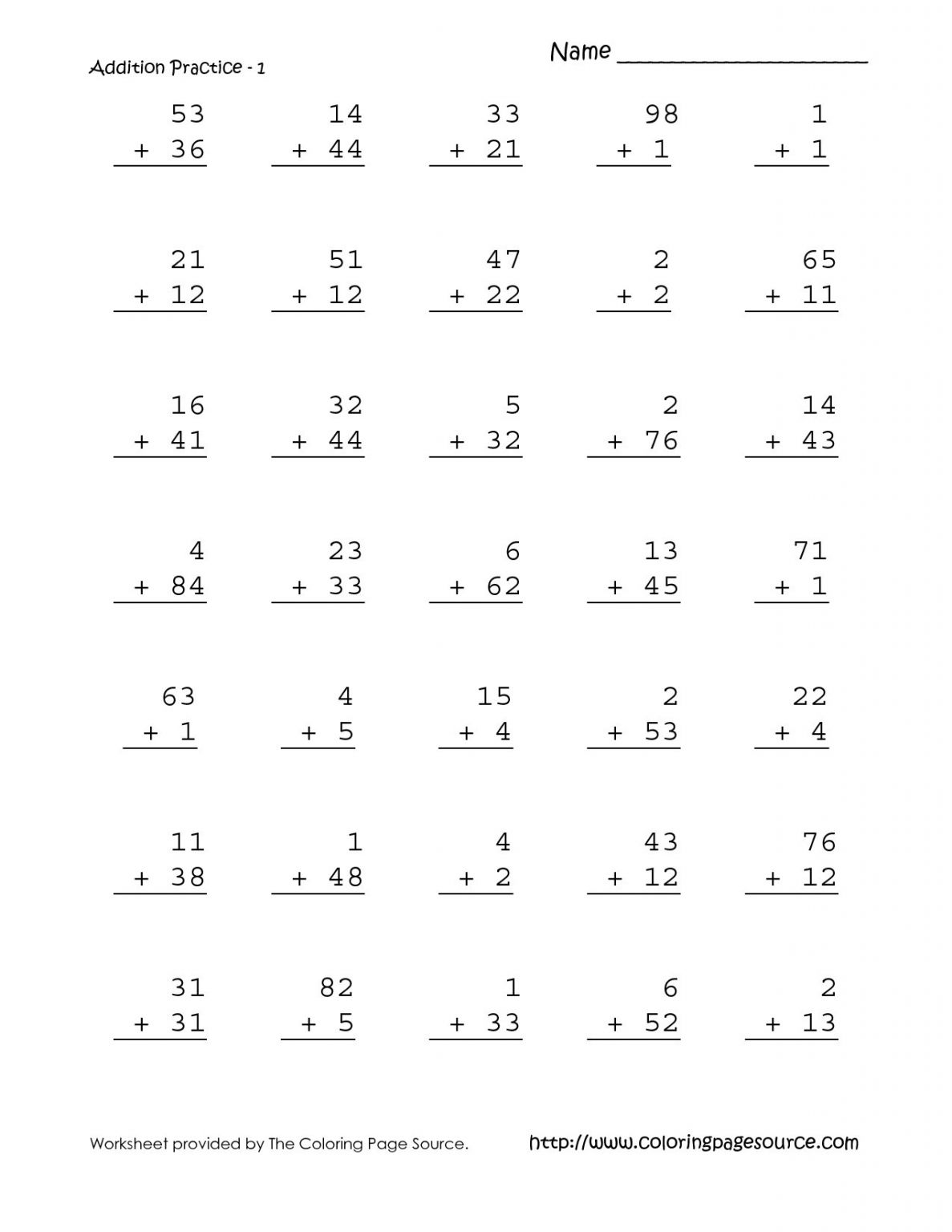 4 Free Math Worksheets Second Grade 2 Addition Adding Whole Tens 3 Addends AMP