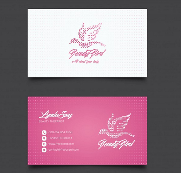 Pink business card for beauty salon Vector