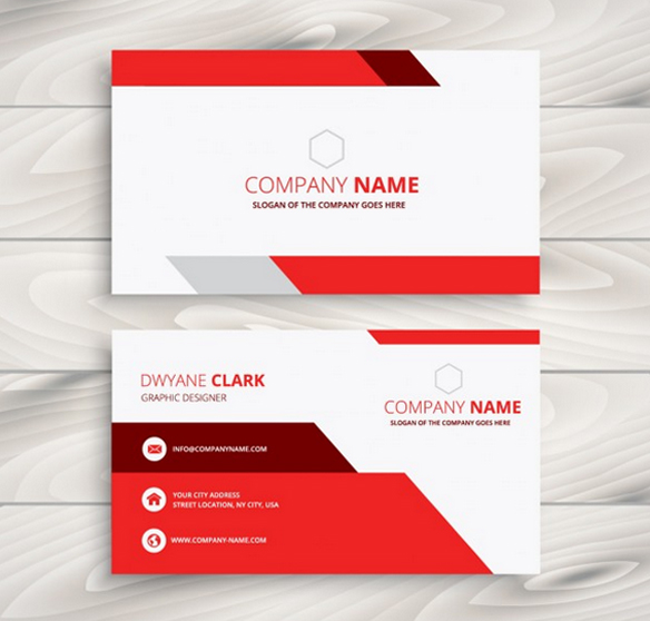 Red and white modern business card