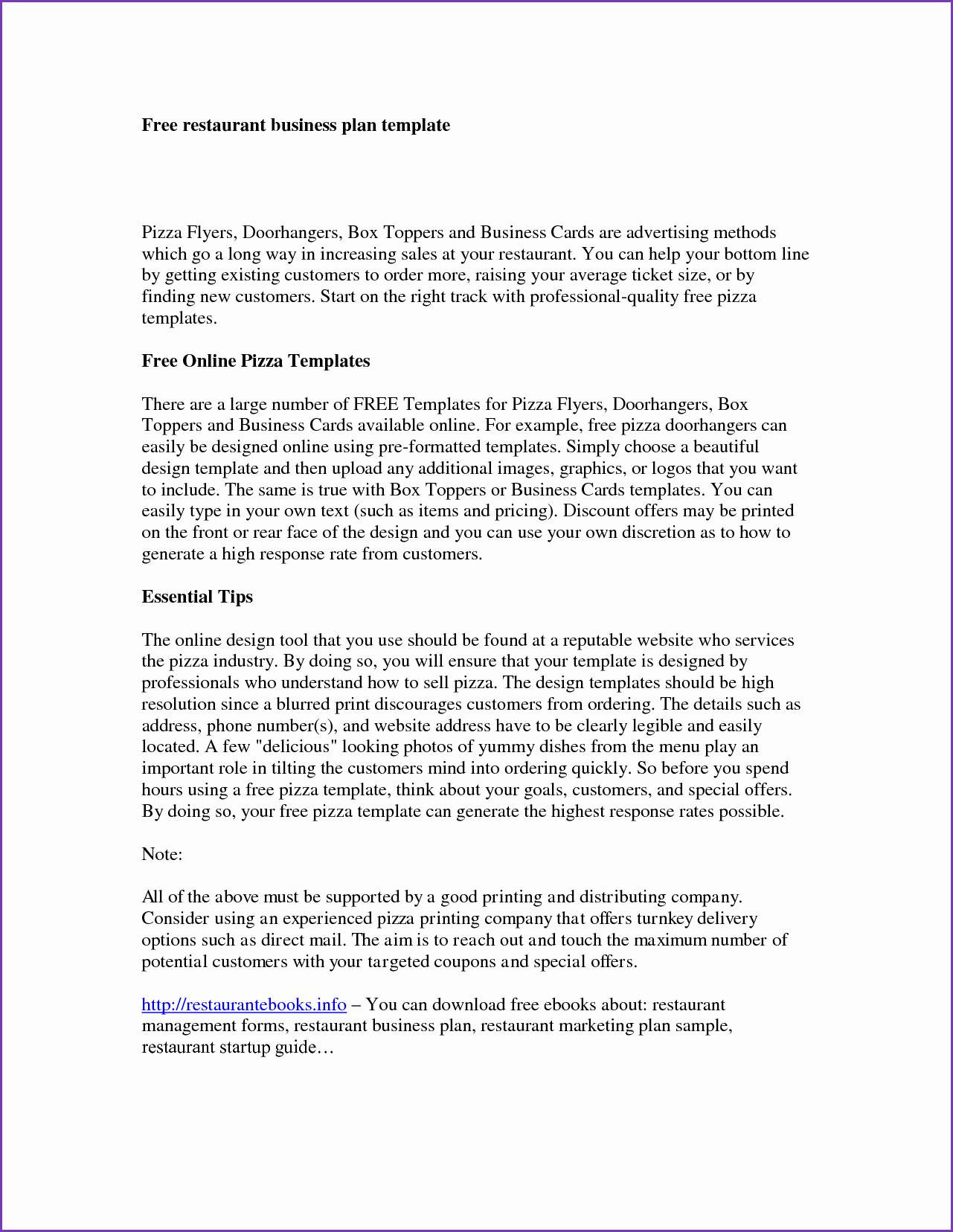 026 Business Plan Feasibility Study Template Doc Unique Great Restaurant Throughout Sample