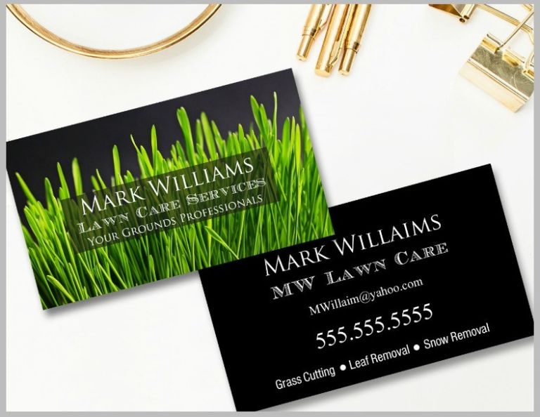 Lawn Care Business Cards Templates Free AMP
