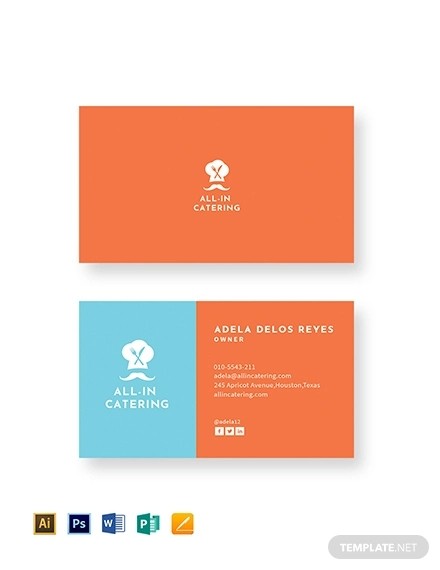 19 Catering Business Card Templates Psd Pages Word Of Restaurant Business Cards Templates Free