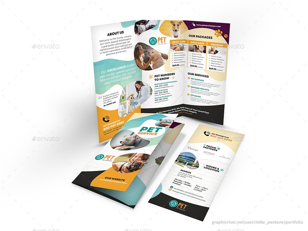 45 Premium &amp; Ree Psd Professional Bi Fold and Tri Fold Brochure Of Tri Fold Business Card Template