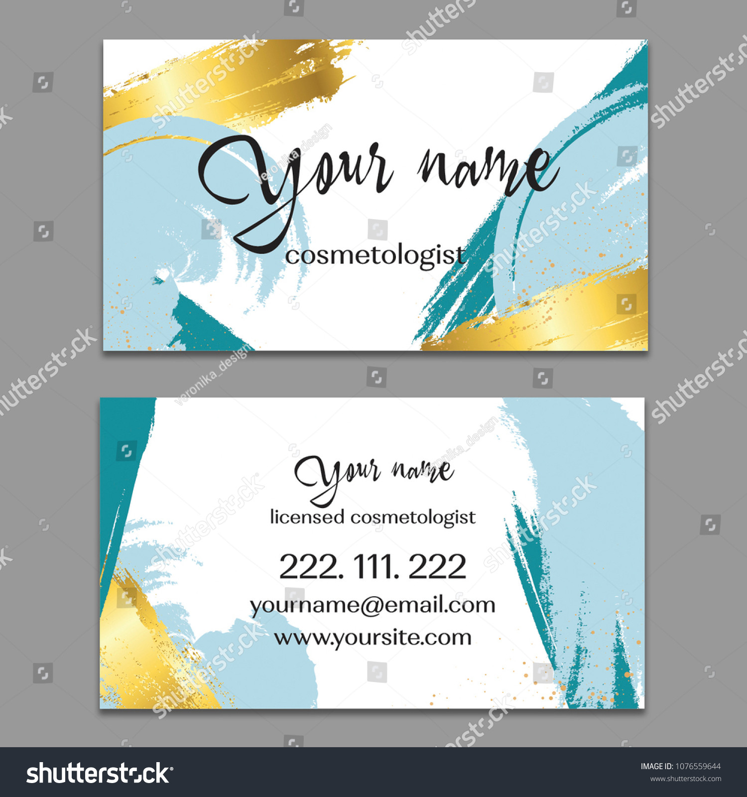 stock vector abstract business card design paint brush stroke vector template