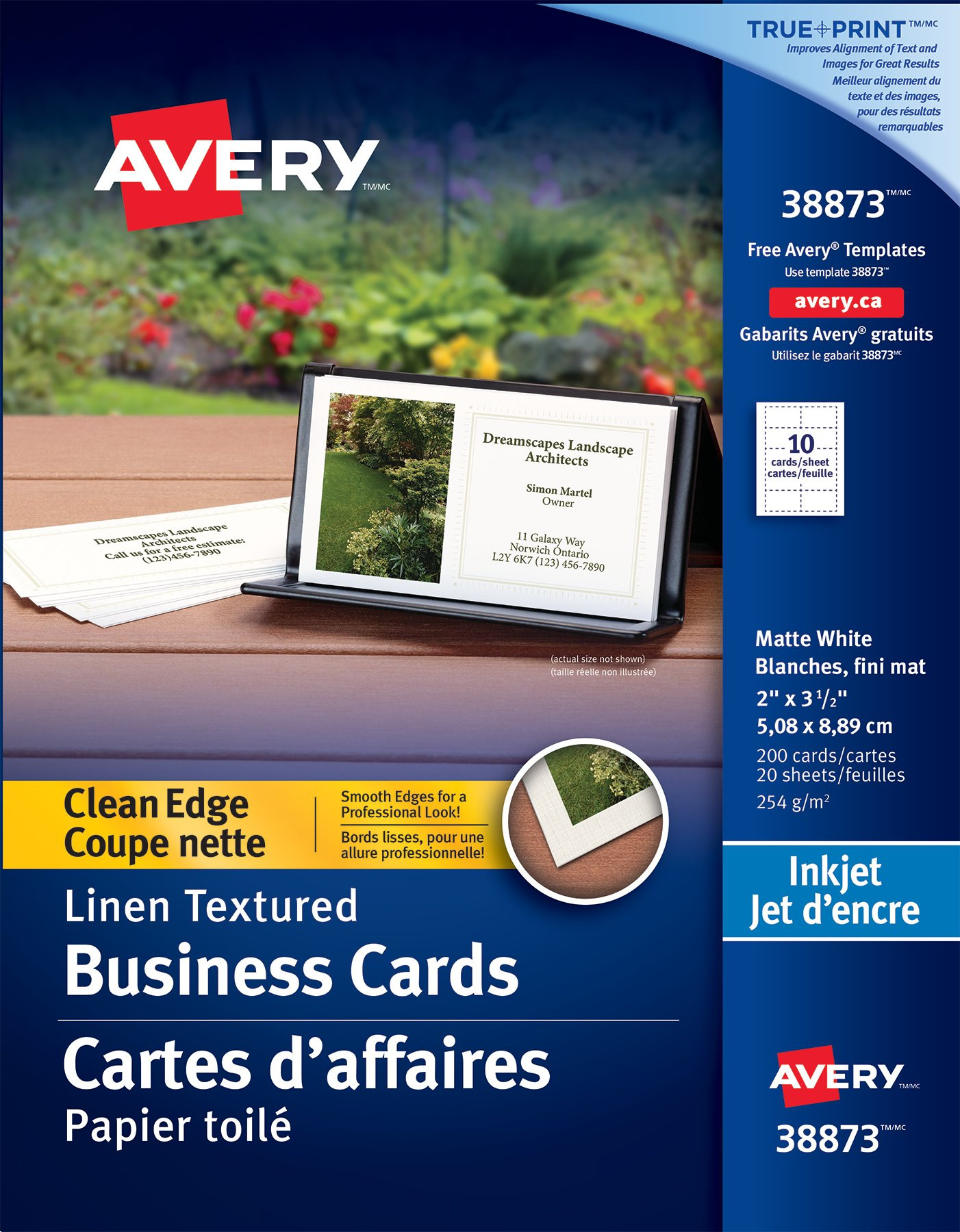 avery business inkjet clean edge card template c not printing correctly