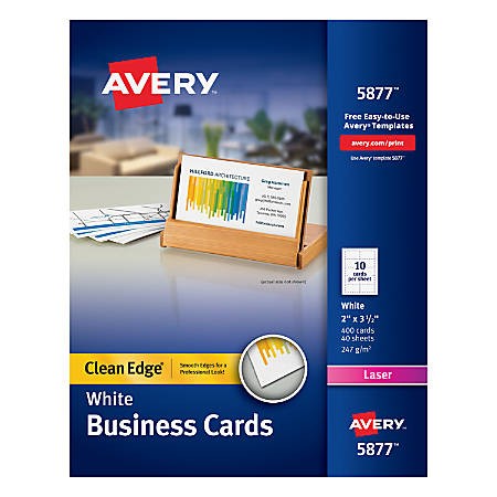 Avery Laser Clean Edge Two Side Printable Business Cards 2&quot; X 3 1 2&quot; White Pack Of 400 Item Of Avery Laser Business Cards Template