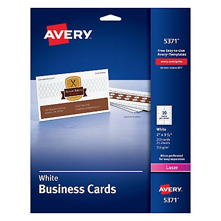 Avery Laser Microperforated Business Cards 2&quot; X 3 1 2&quot; White Pack 250 Item Of Office Max Business Card Template