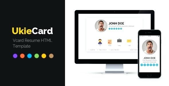 personal resume template virtual business visiting card css