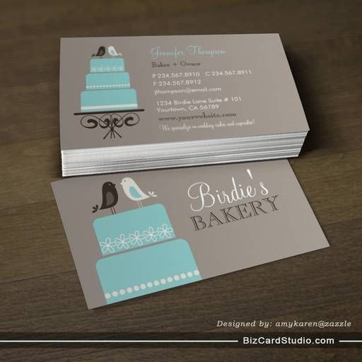 Birds and Cake Business Card Templates Of Cake Business Card Template