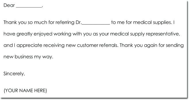 medical business referral thank you note sample wording christmas cards sayings templates