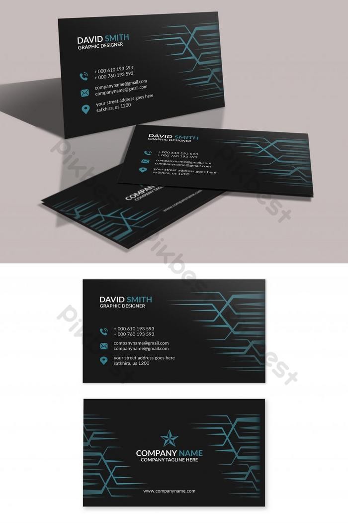 Black and Indigo Business Card Of Business Card Template Photoshop Free