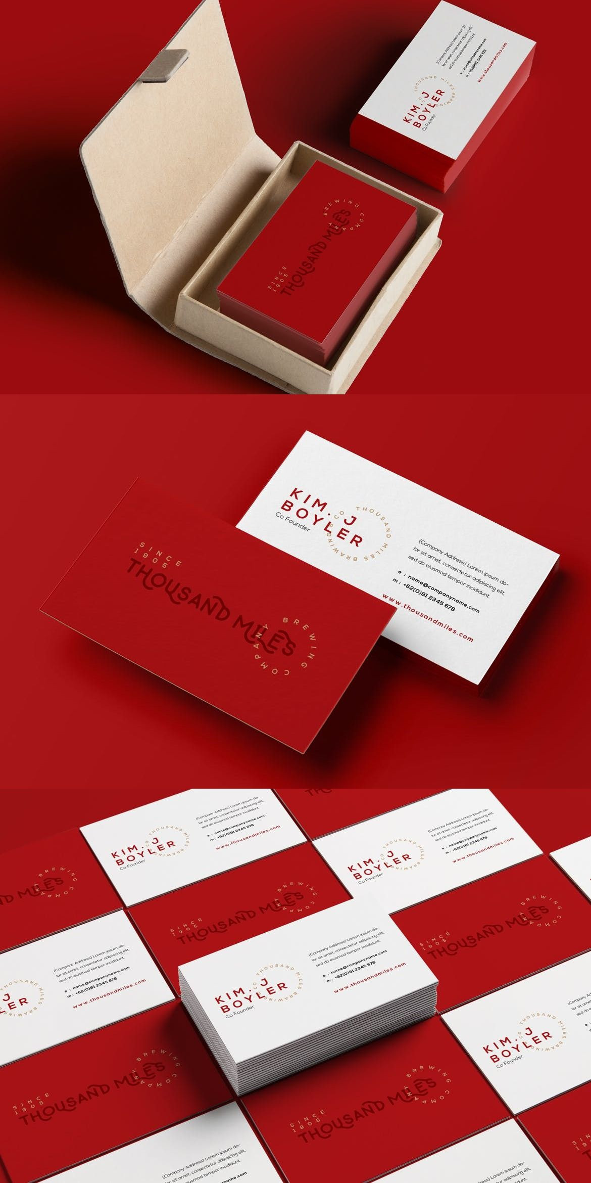 Business Card — Adobe Indesign Red Card Of Business Cards Indesign Template