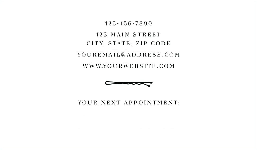 business card appointment template salon reminder t
