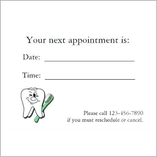 Business Card Appointment Template Dental Appointment Of Dentist Business Card Template