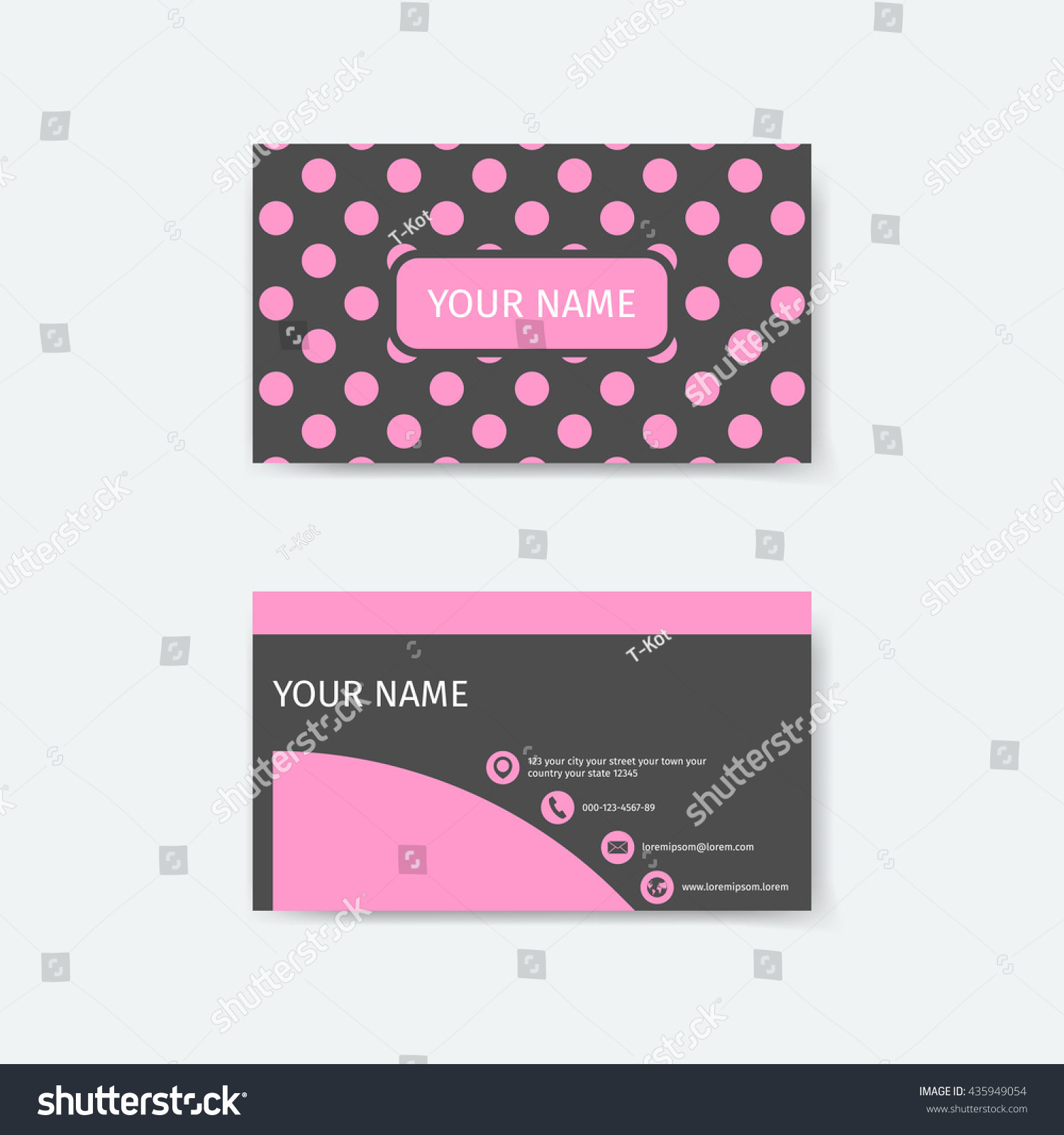 stock vector business card design template polka dots concepts