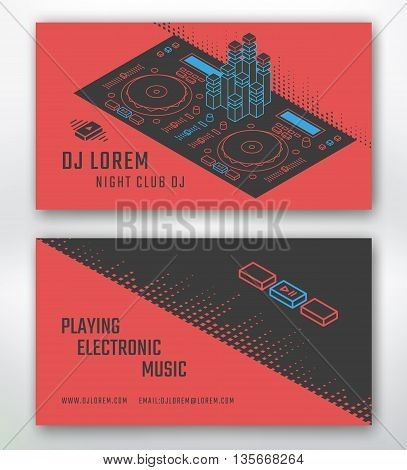 Business Card Dj Vector &amp; Free Trial Of Dj Business Cards Templates Free