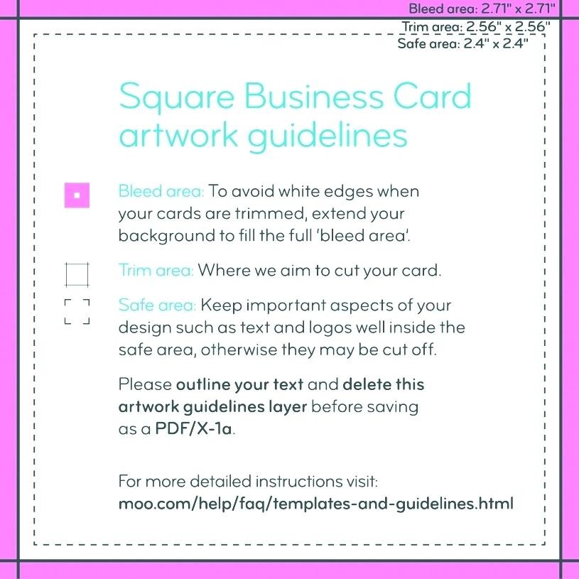Business Card Size Guidelines Artwork Templates Moo Square Business Of Moo Business Card Template