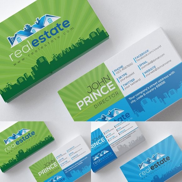 04 real estate construction business card design template free