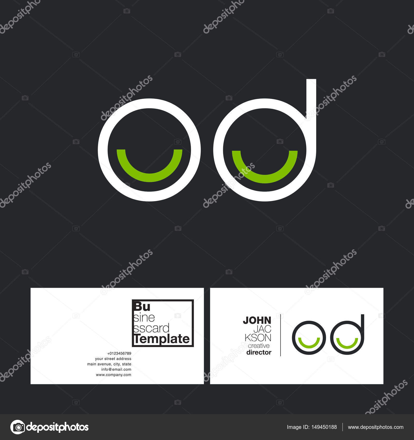 business card template size elegant design circle business card template round letters logo od stock vector a c
