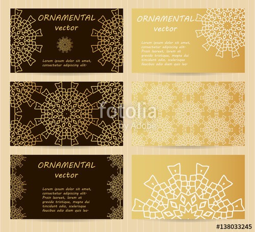 Business Cards 3 5 X 2 5 Inch Size Set Golden Mandala Decoration Of 2 X 3.5 Business Card Template