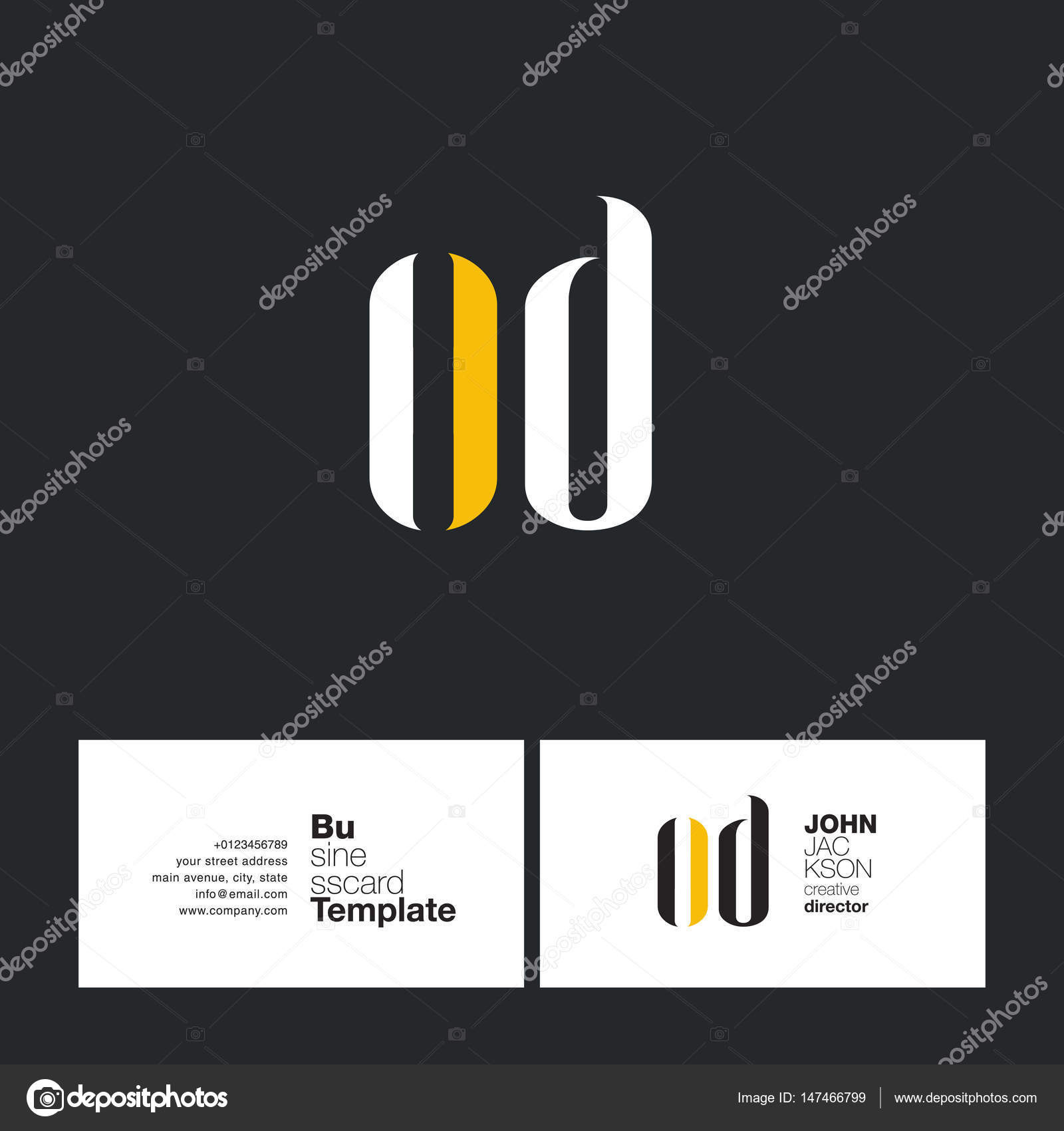 business id card template fresh design basic business card template od letters logo business card stock