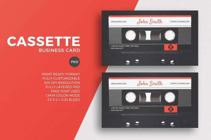 Cassette Business Card Template by Eightonesixstudios On Of Photography Business Card Template Photoshop