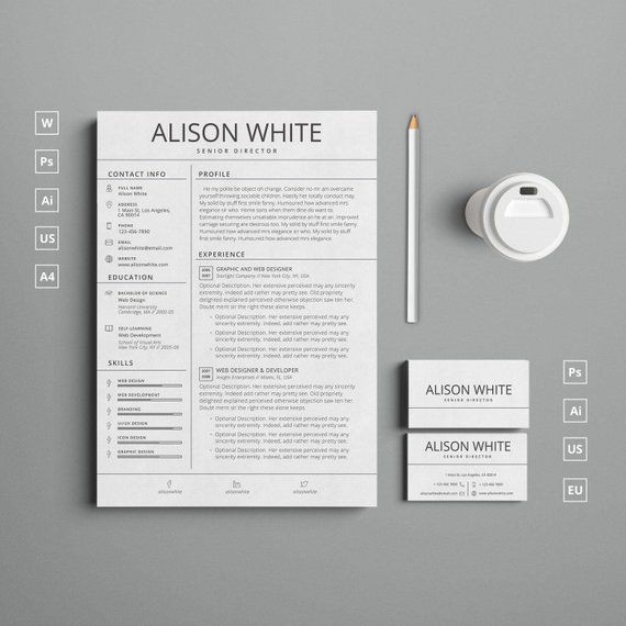 Clean Cv Resume Template with Card and Icons Products Of Business Card Templates Free Word