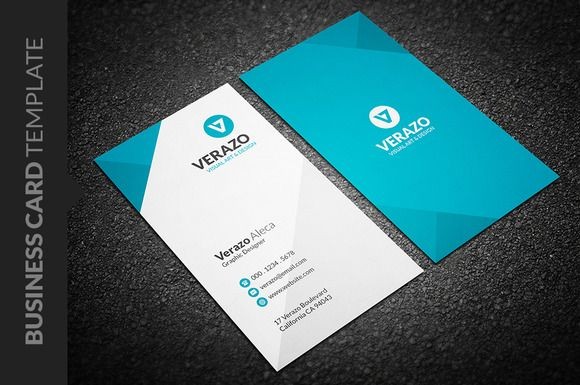 Clean Vertical Business Card by Verazo On Creativemarket Of Horizontal Business Card Template