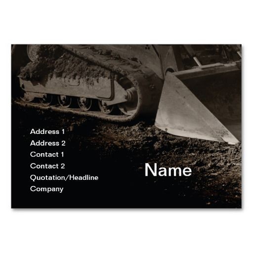 Construction Equipment Business Card Of Construction Business Card Templates