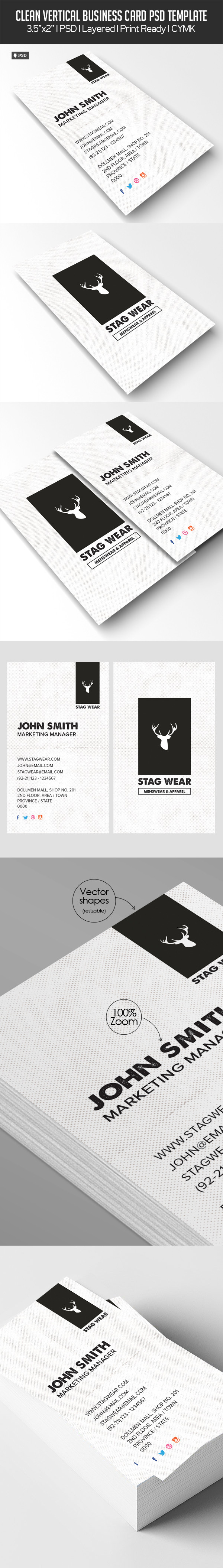 free vertical business card template large