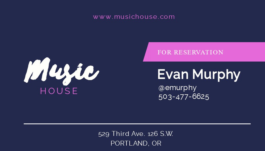 music house business card template