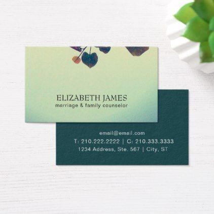 Green Leaf Mental Health Professional Counseling Business Card Of Personal Business Card Templates