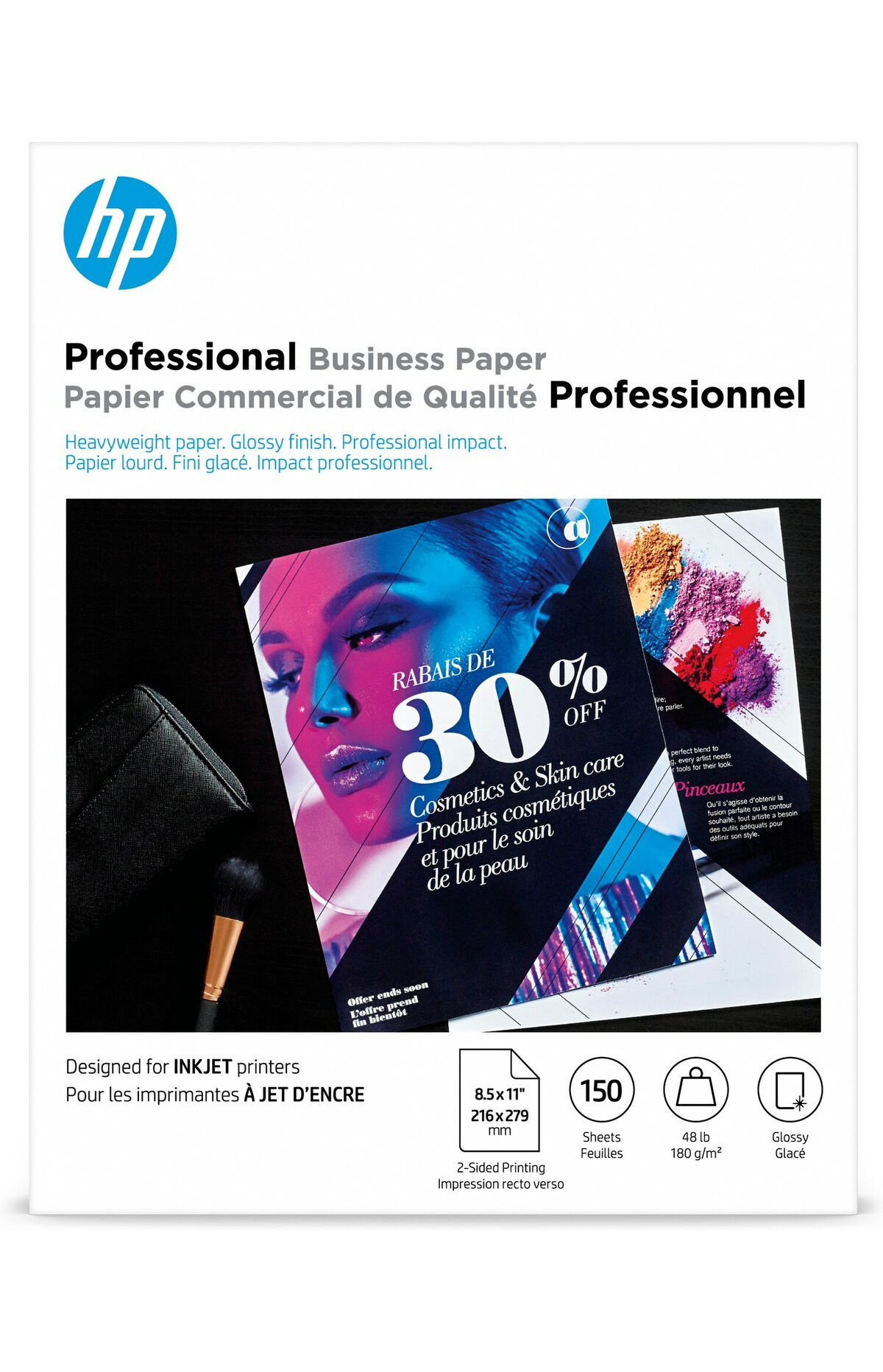 Hp Professional Brochure Paper Glossy 8 1 2&quot; X 11&quot; 48 Lb Pack 150 Sheets Item Of 8.5 X 11 Business Card Template
