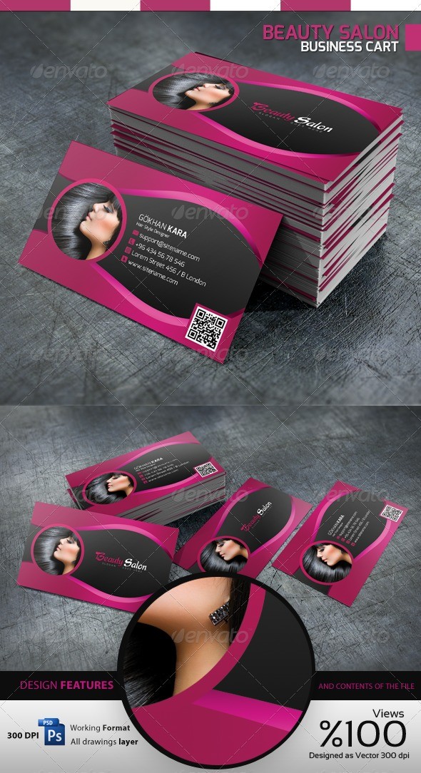 Beauty Salon Business Card Screen