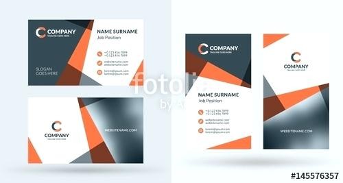 double sided creative business card template portrait and landscape orientation horizontal vertical tent