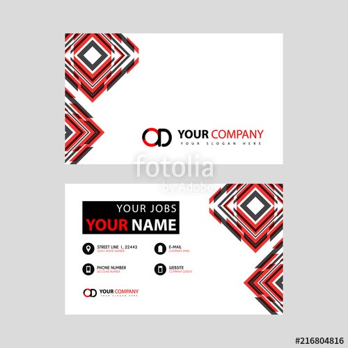 Letter Od Logo In Black which is Included In A Name Card or Simple Of Free Download Business Card Templates Design