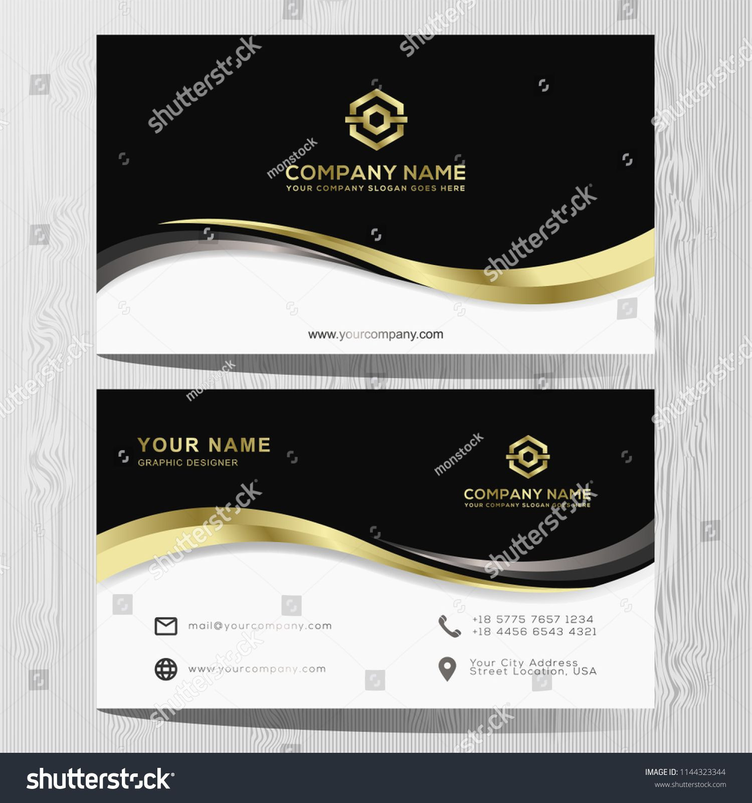 Luxury and Elegant Black Gold Business Cards Template On Of Business Card Eps Template