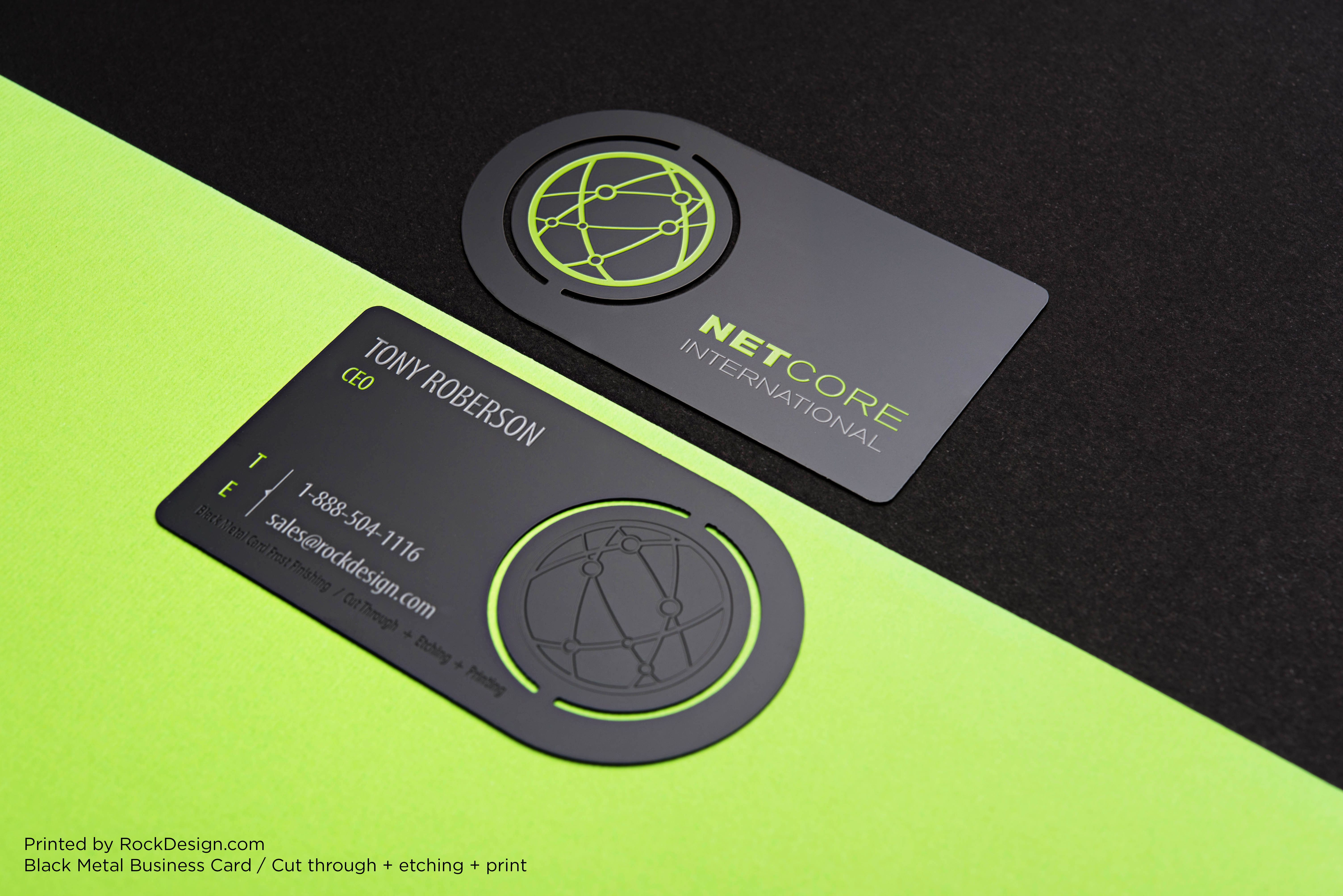 Metal Business Cards with Sleek Design Spot Colour Of Business Card Template for Printing