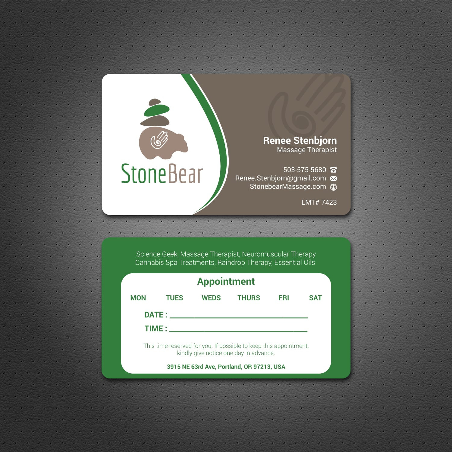 mobile massage therapist business cards best student