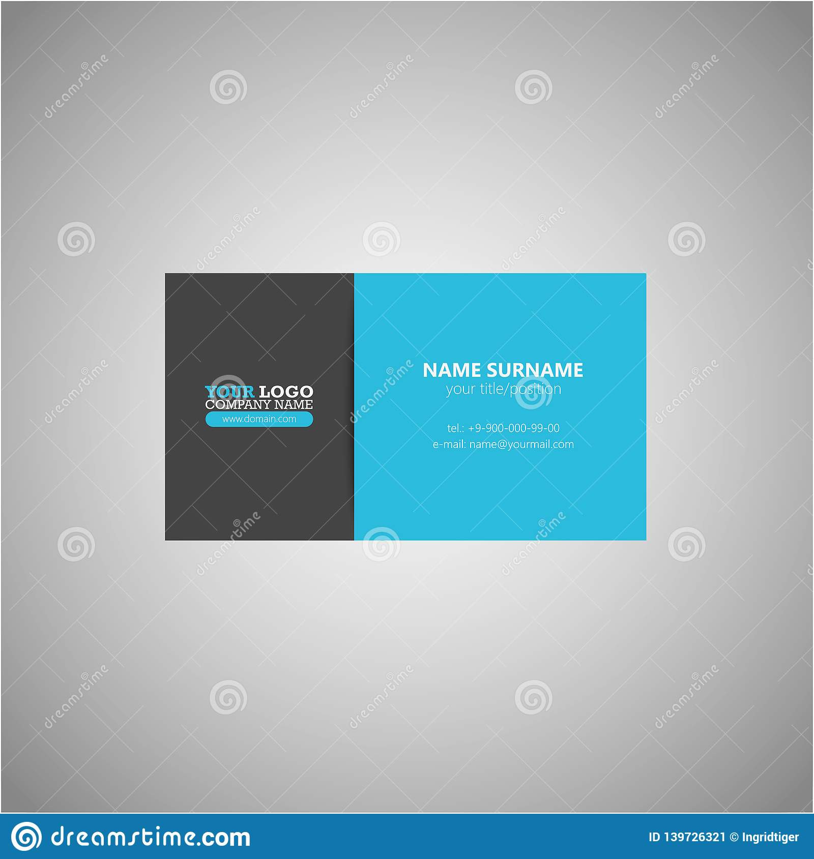 modern clean business card vector template one sided two color hobby