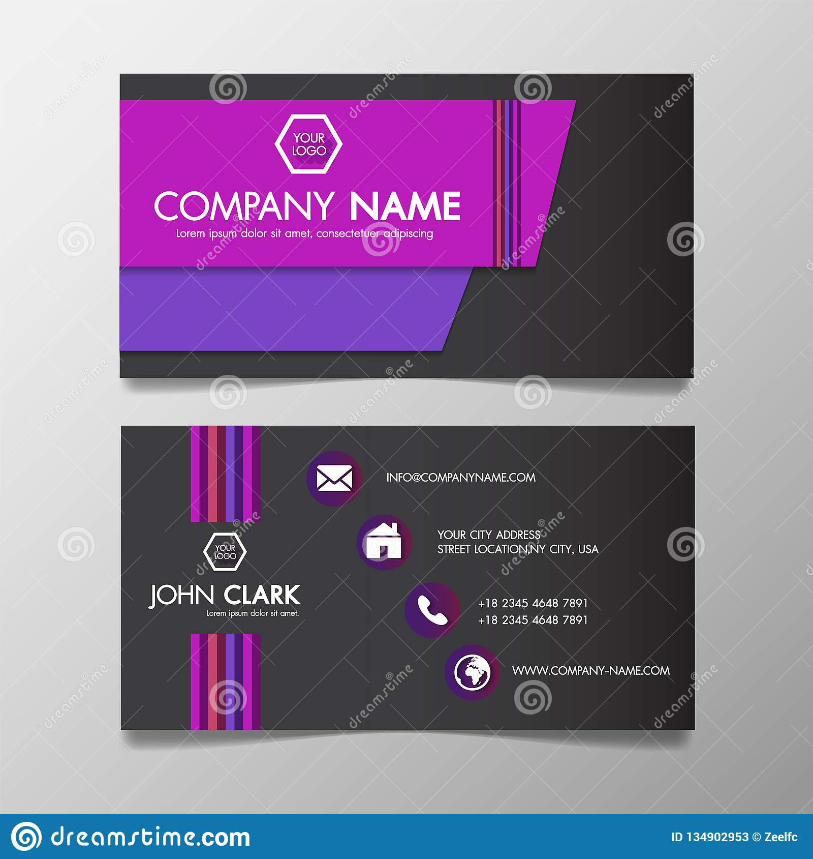 modern colorful business card template presentation design pany name logo vector illustrator modern colorful business