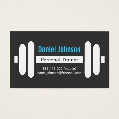 Modern Fitness Personal Trainer Weights Black Business Card Of Personal Business Card Template