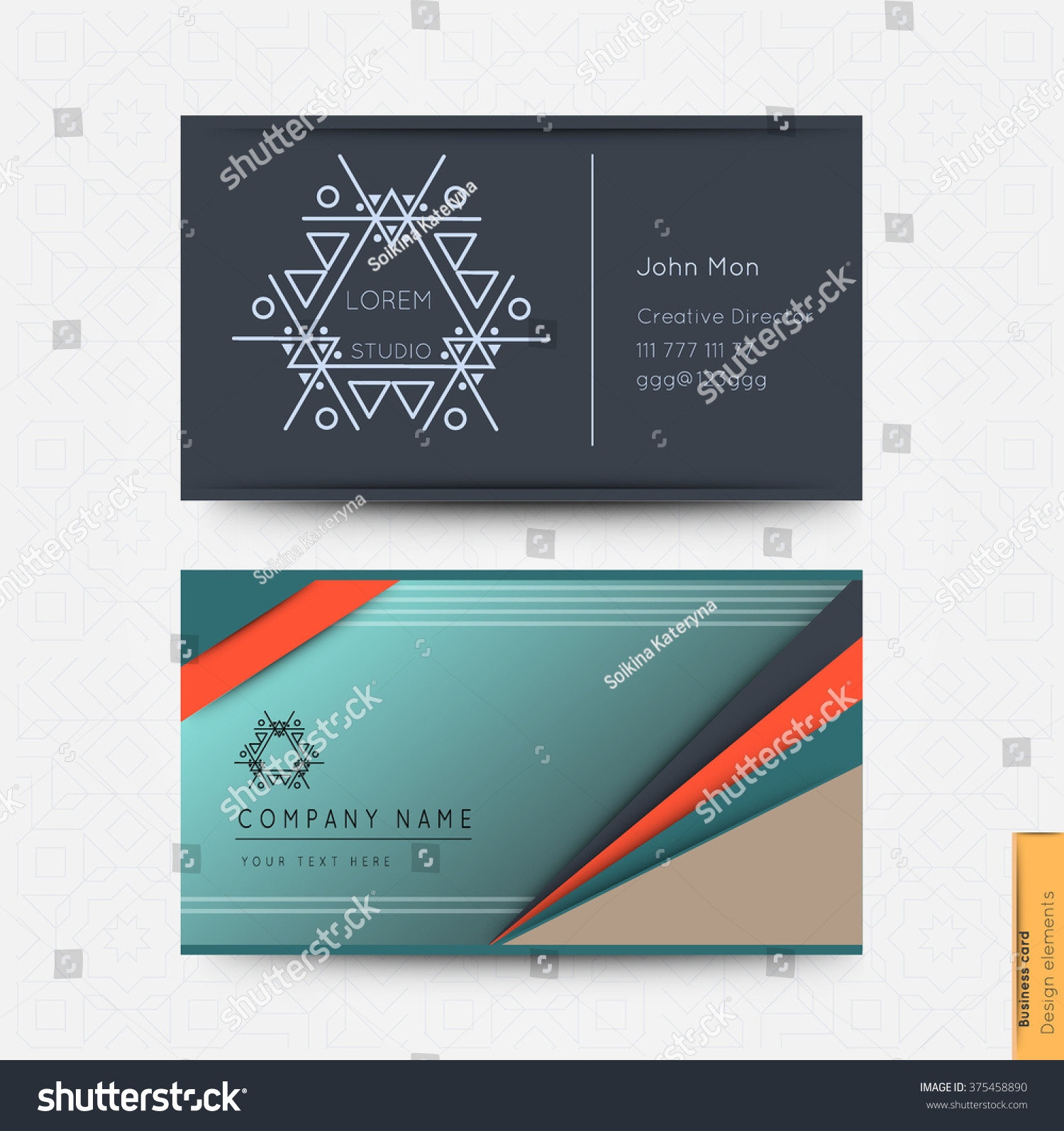 stock vector modern simple business card template linear logo material design