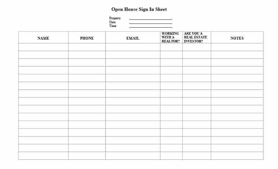 Open House Sign In Sheet Sheets Coldwell Banker Pdf – Hedonia Of Coldwell Banker Business Card Template