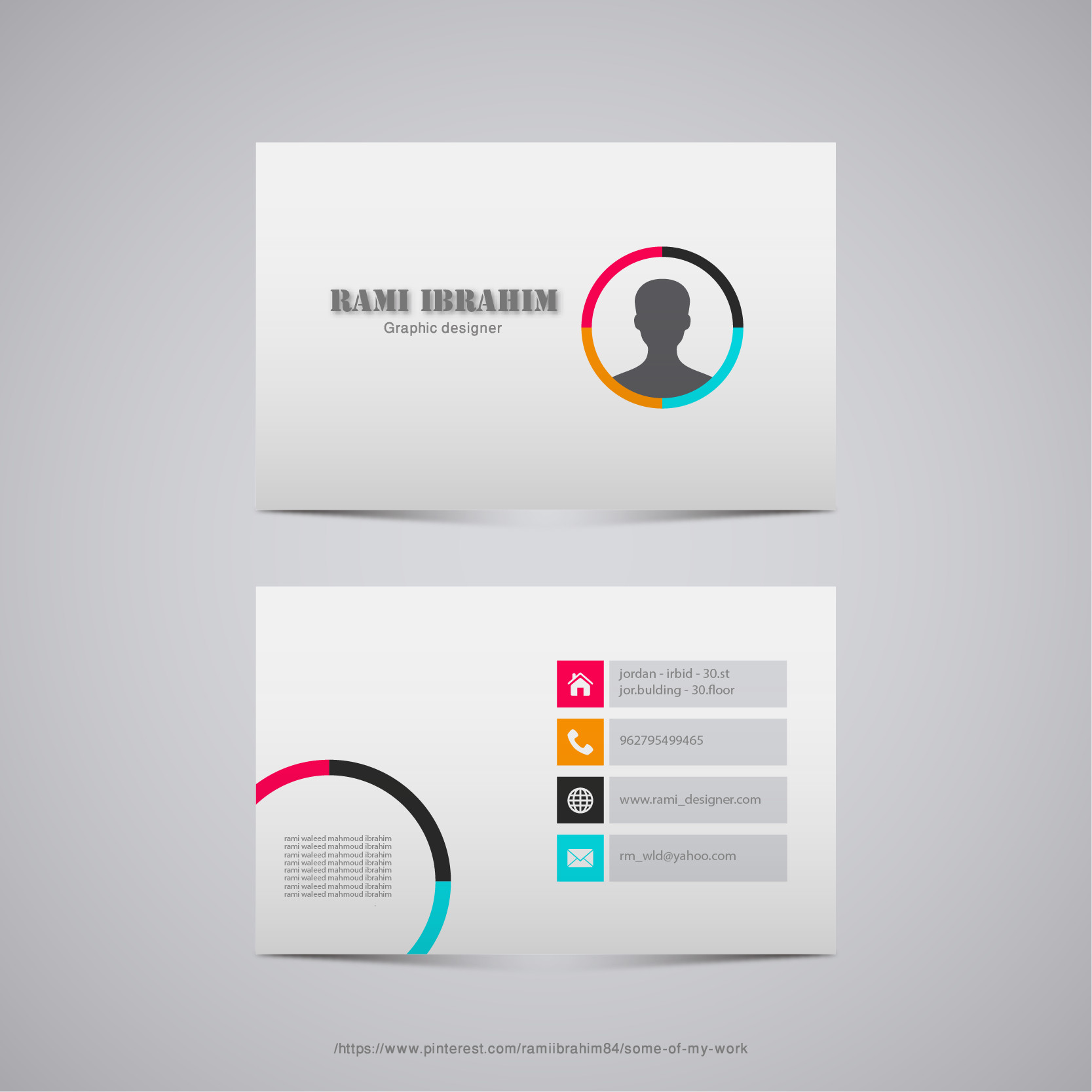 Pin by Rami Ibrahim On some Of My Work Of Business Card Pdf Template