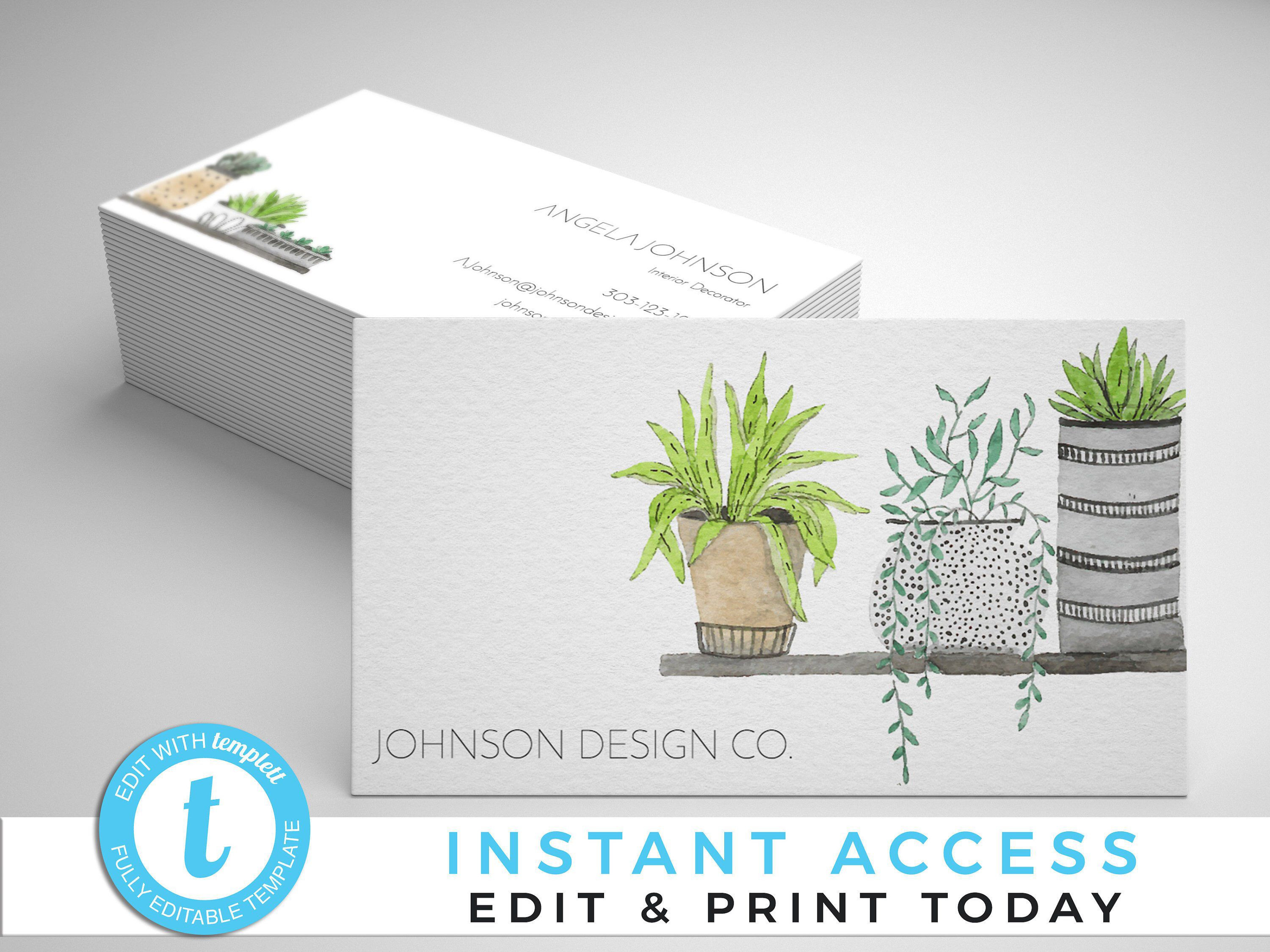 Pin by Unmeasured event On Etsy Of Floral Business Card Template