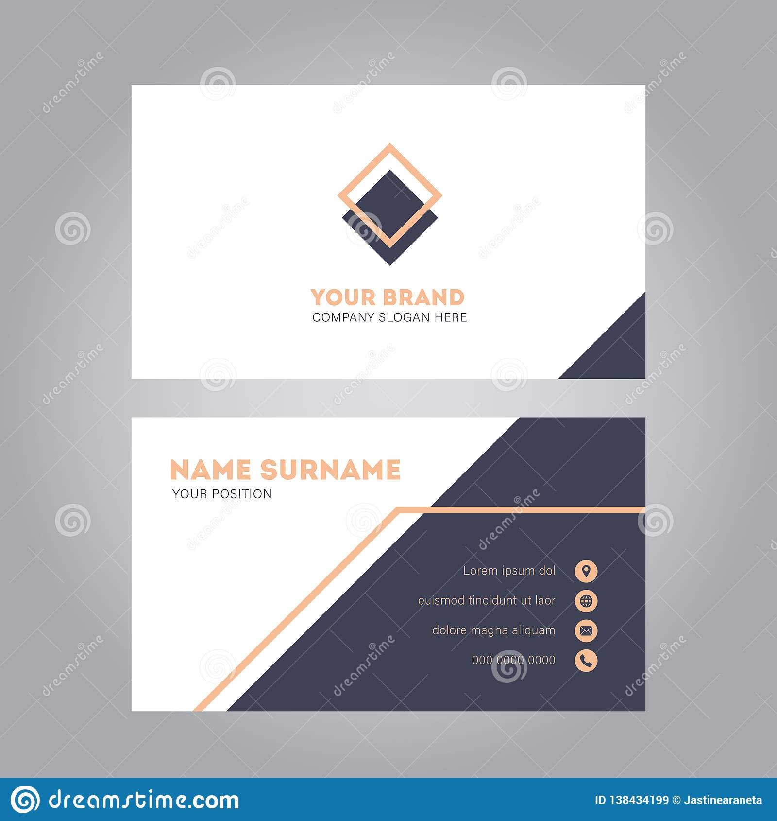 Pink Modern Business Card Design Template Stock Vector Of Business Card Template A4