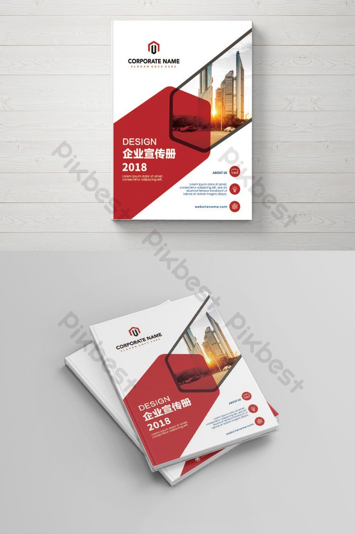 Red Real Estate Industry Planning Brochure Cover Of Real Estate Business Card Template