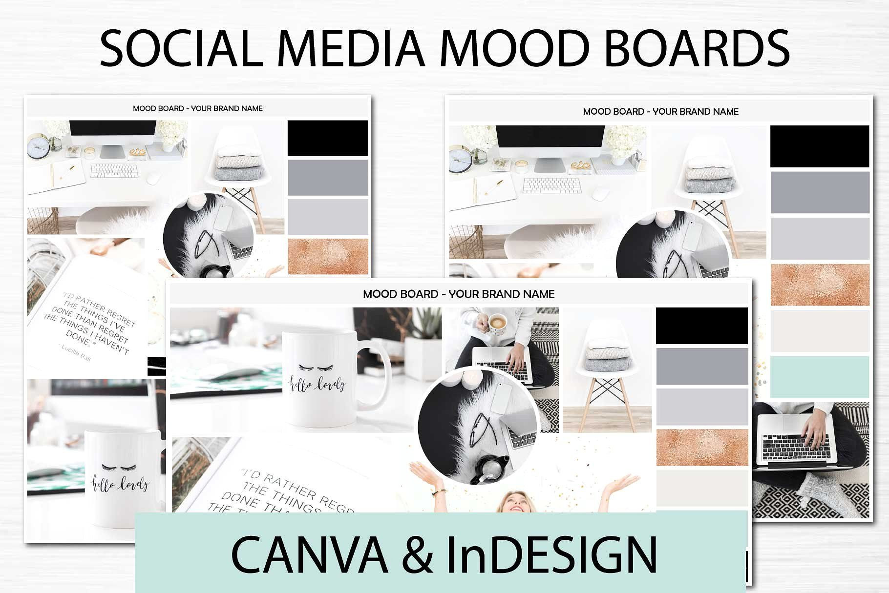Social Media Mood Boards Copper Mood Bundle Save Branding Of Business Card Website Template